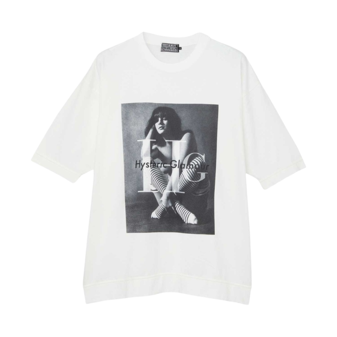 (W) 히스테릭 글래머 HG 티셔츠 화이트((W) Hysteric Glamour HG T-Shirt White) - 1