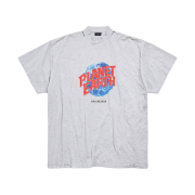 Balenciaga Planet Earth T-Shirt Oversized Grey Silver