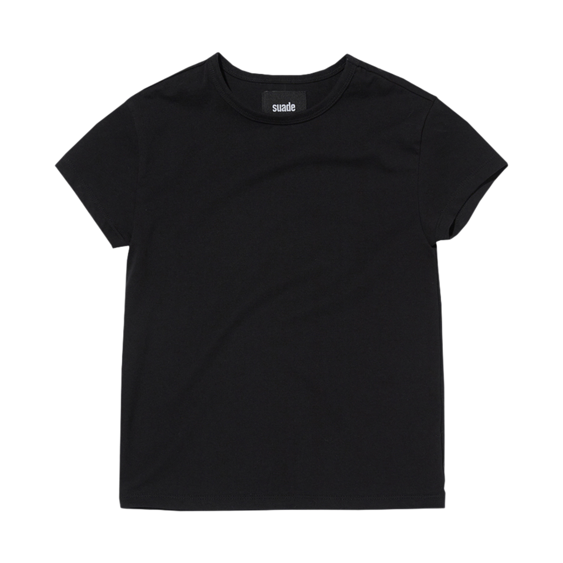스웨이드 베이직 크롭 탑 블랙(Suade Basic Crop Top Black) - 1