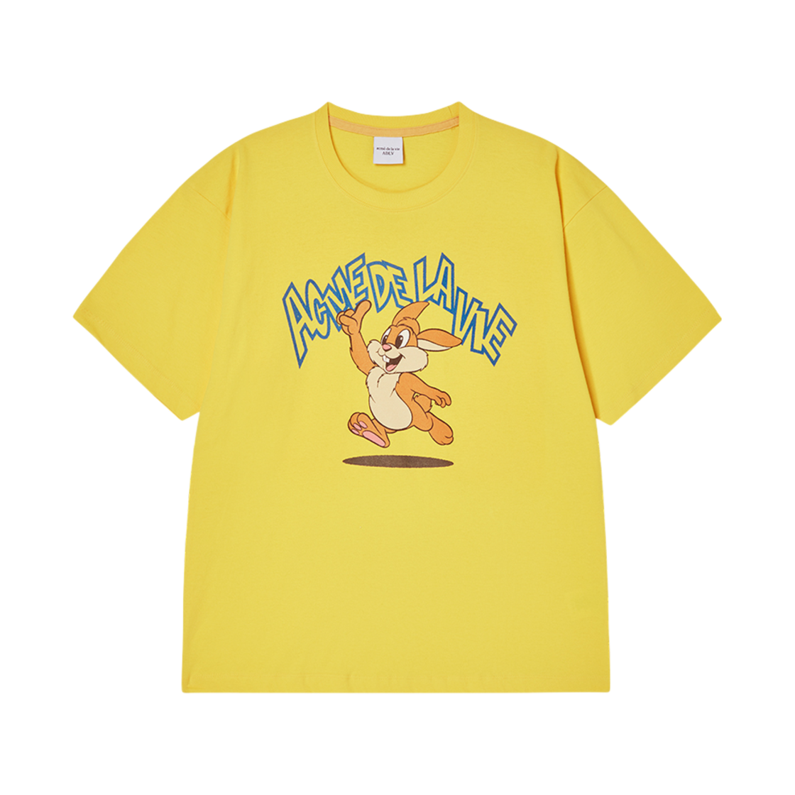 아크메드라비 카툰 친칠라 숏 슬리브 티셔츠 엘로우