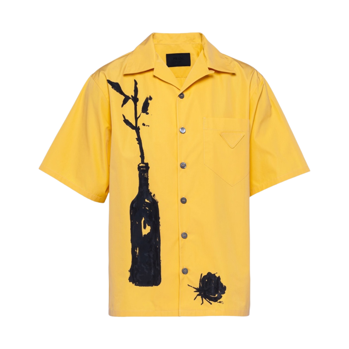 프라다 숏슬리브 코튼 셔츠 써니 옐로우(Prada Short Sleeve Cotton Shirt Sunny Yellow) - 1