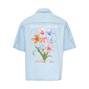 Wooyoungmi Short Sleeve Flower Shirt Blue - 24SS