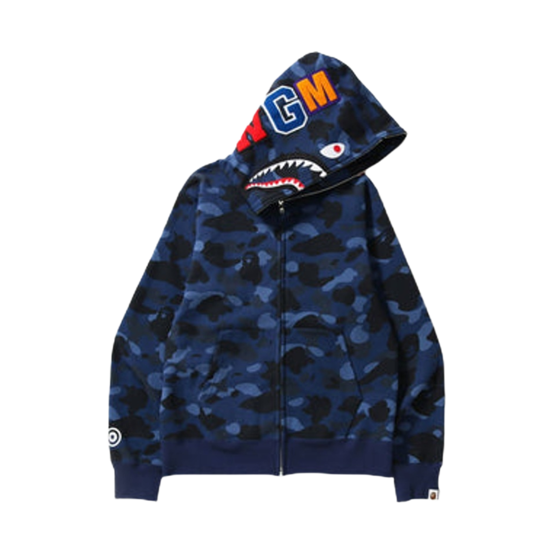 베이프 컬러 카모 샤크 풀 집업 후드 네이비(BAPE Color Camo Shark Full Zip Hoodie Navy)