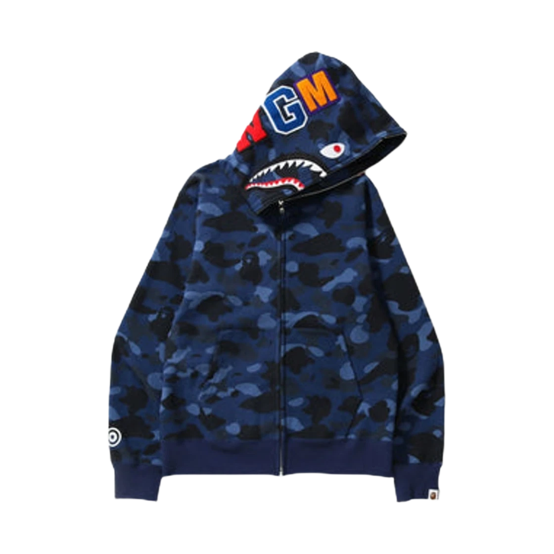 BAPE BAPE Color Camo Shark Full Zip Hoodie Navy · S