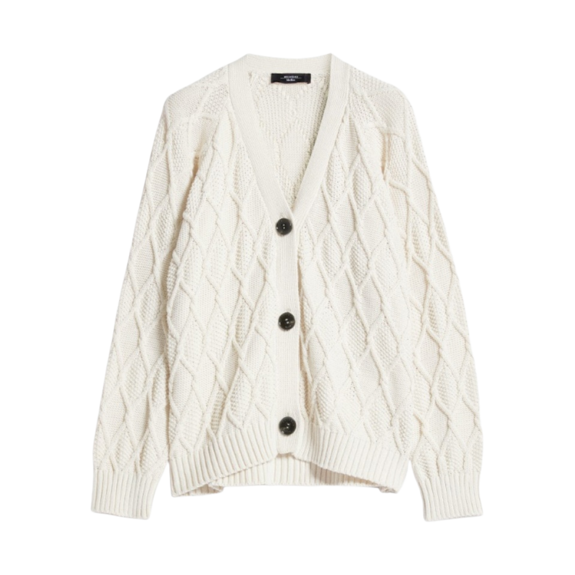 (W) 위켄드 막스마라 갈란테 코튼 블렌드 가디건 에크루((W) Weekend Max Mara Galante Cotton Blend Cardigan Ecru) - 1