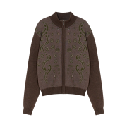 Hyein Seo Graphic Knit Zip-Up Brown