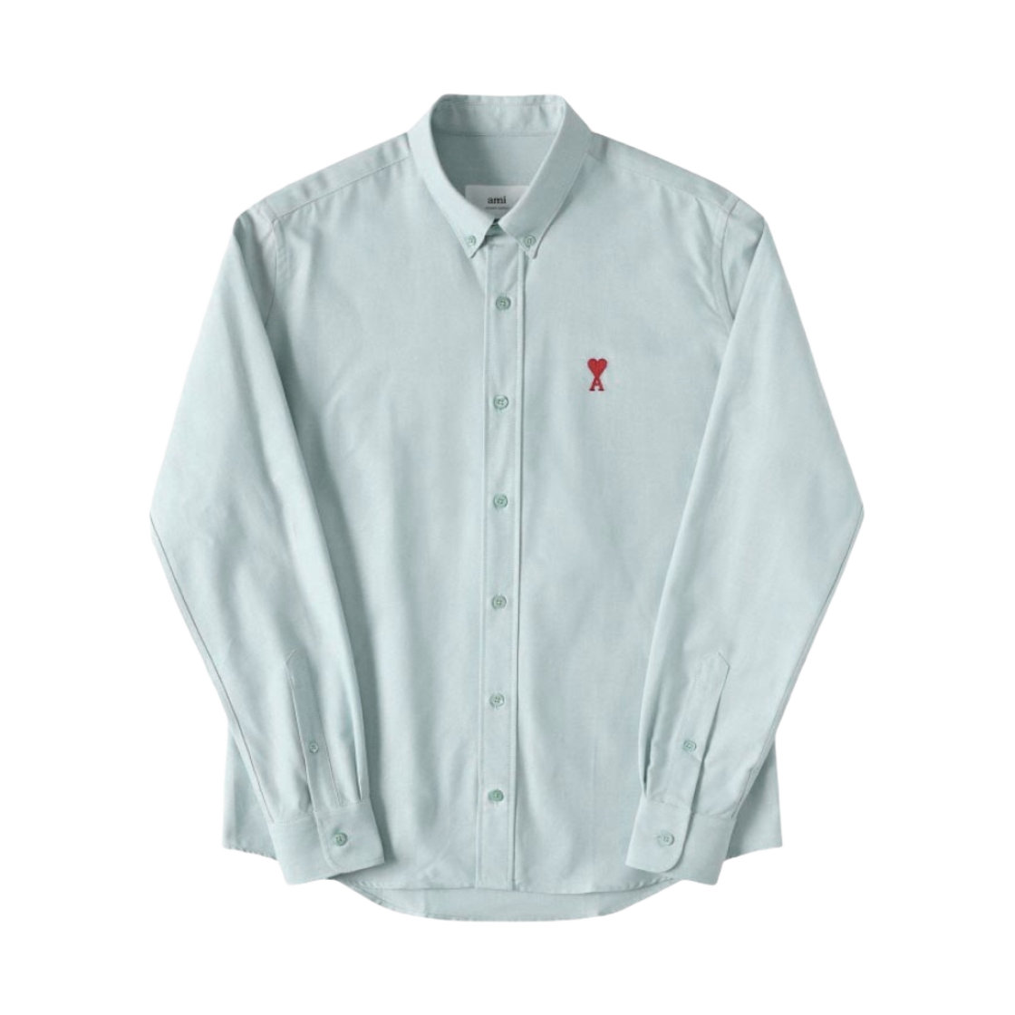 아미 스몰 하트 로고 버튼 다운 셔츠 페일 그린(AMI de Coeur Button Down Shirt Pale Green)