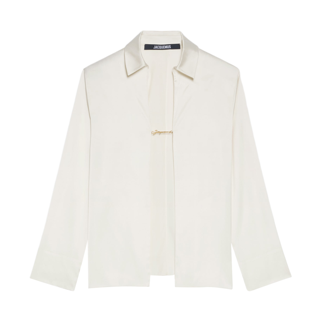 (W) 자크뮈스 라 슈미즈 노트 오픈 참 로고 셔츠 오프 화이트((W) Jacquemus La Chemise Notte Open Charm Logo Shirt Off White) - 1