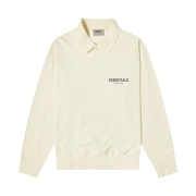 Essentials Long Sleeve Boxy Polo Cream - 20FW