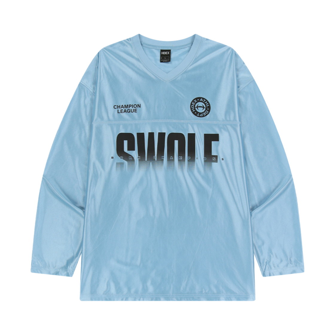 에이치덱스 우먼스 라운드 심볼 사틴 롱 슬리브 파우더 블루