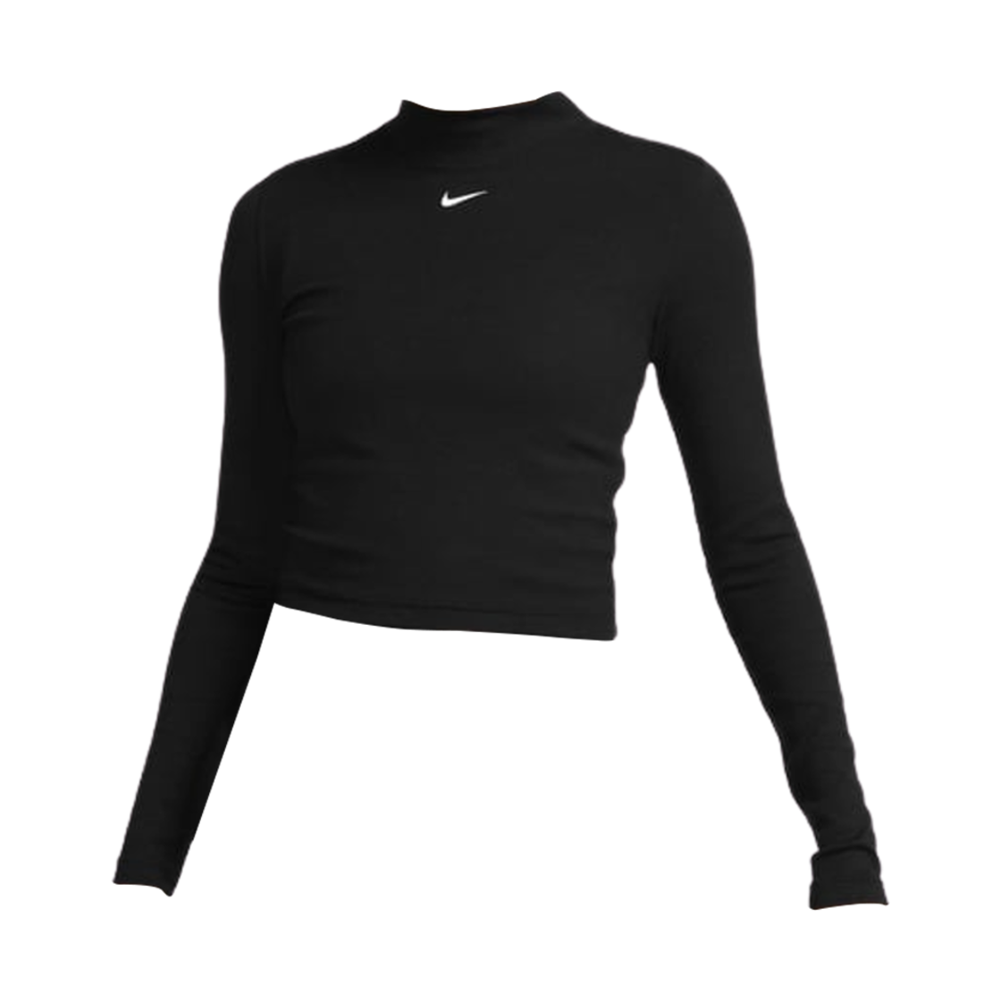 DV7880-010 (W) Nike NSW Essential Ribbed Mock Neck Long Sleeve Top Black - US/EU