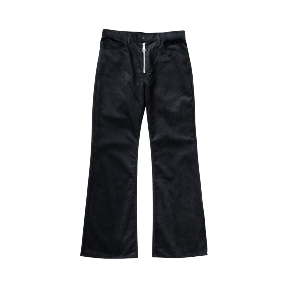 캐피탈 8W 코듀로이 5P 지퍼 랫 플레어 팬츠 블랙