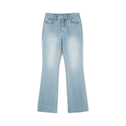 Haveless Women Gemma Boots Cut Jeans Light Blue
