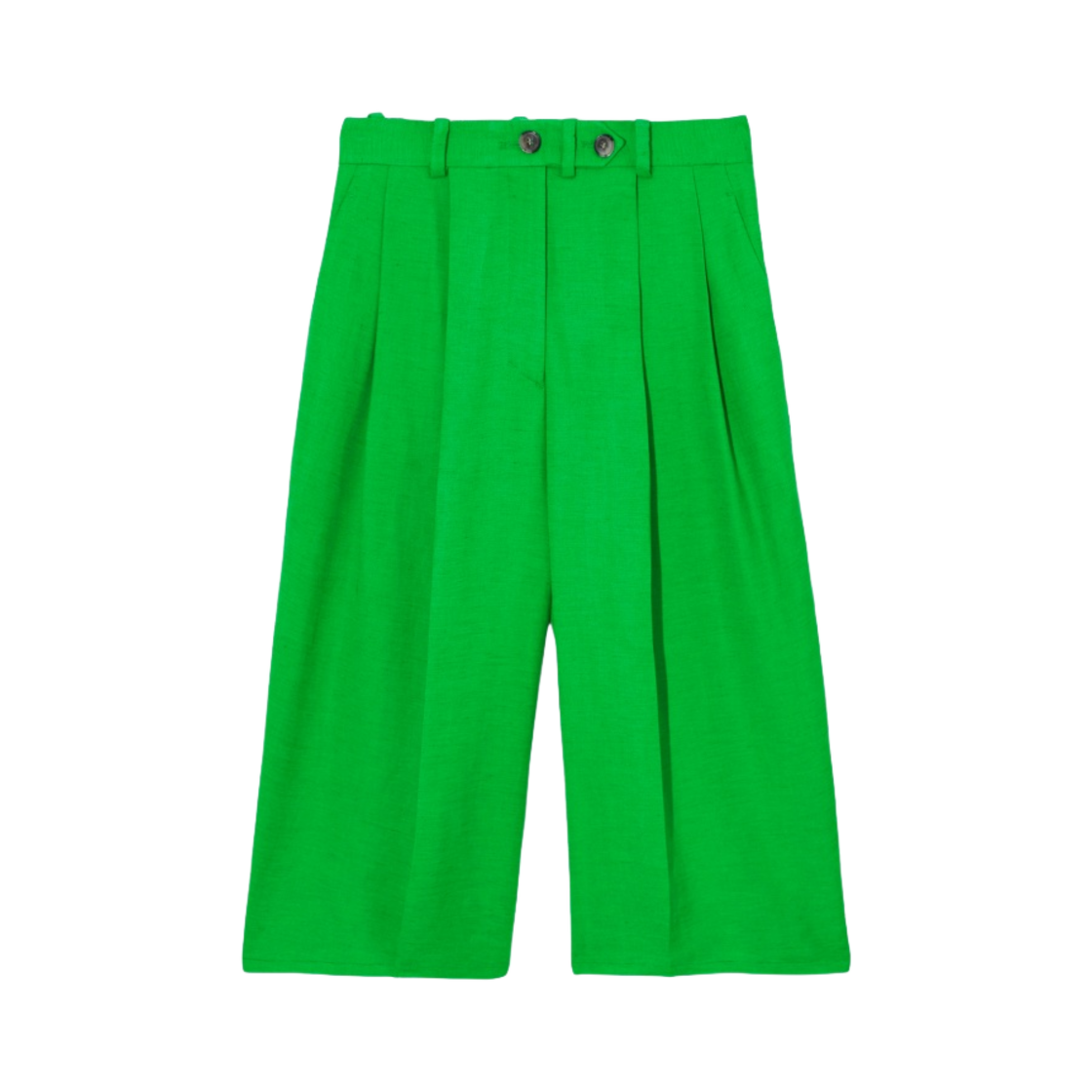 (W) 코스 테일러드 리넨 블렌드 버뮤다 쇼츠 브라이트 그린((W) COS Tailored Linen Blend Bermuda Shorts Bright Green) - 1