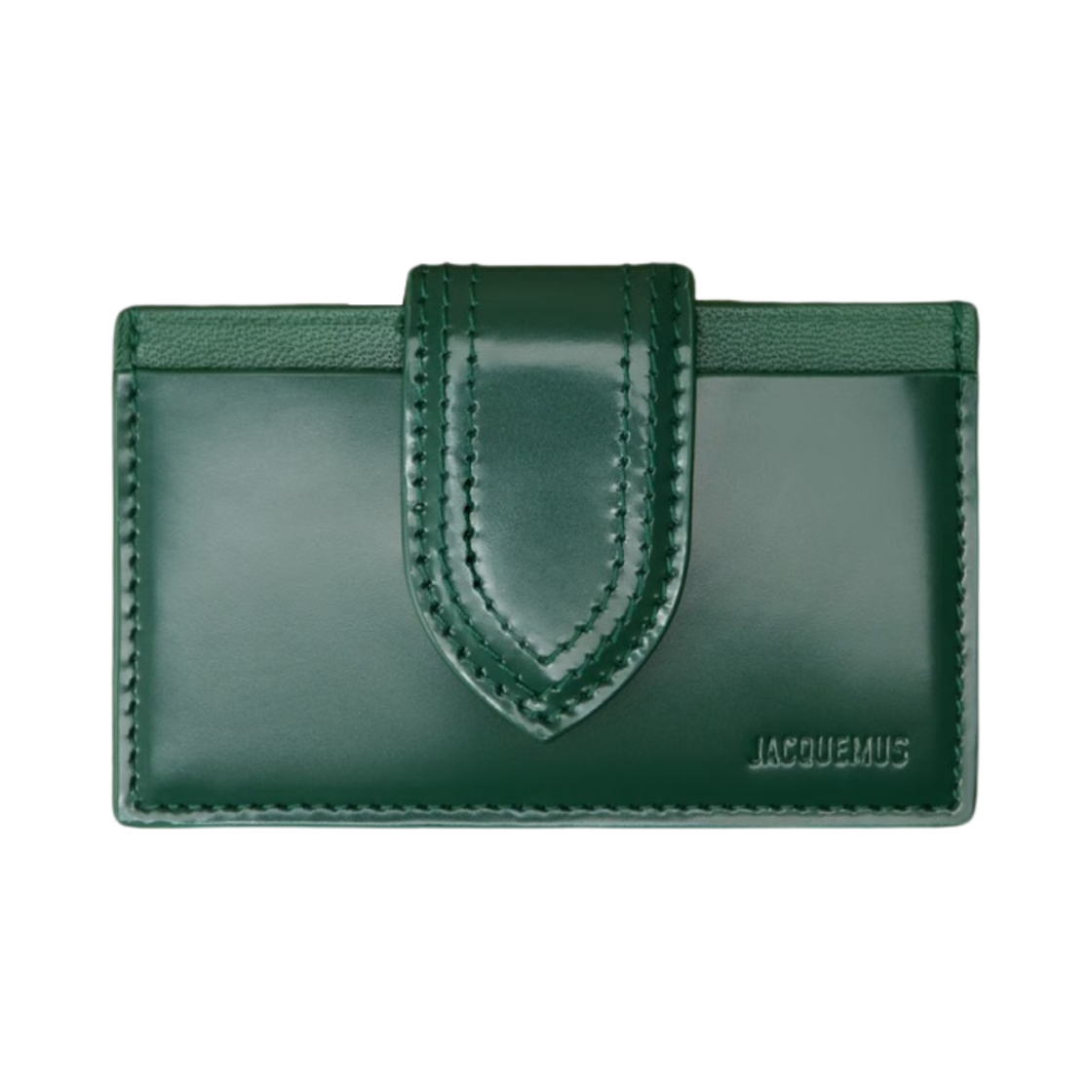 233SL122-3128-590 Jacquemus Le Porte Carte Bambino Flap Coin Purse Dark Green