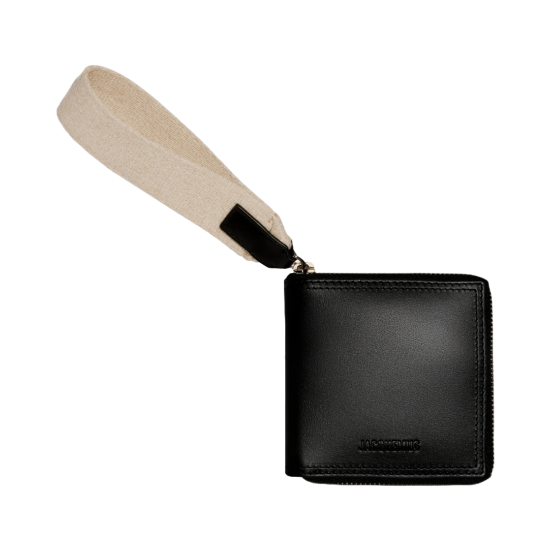 226SL013-3000-990 Jacquemus Le Carre Rond Lanyard Square Wallet Black