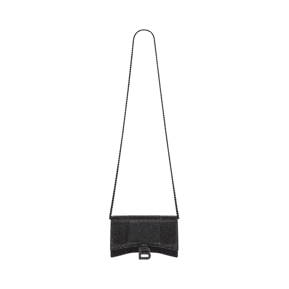 발렌시아가 아워글래스 라인스톤 체인 지갑 블랙(Balenciaga Hourglass Wallet On Chain with Rhinestones Black) - 1