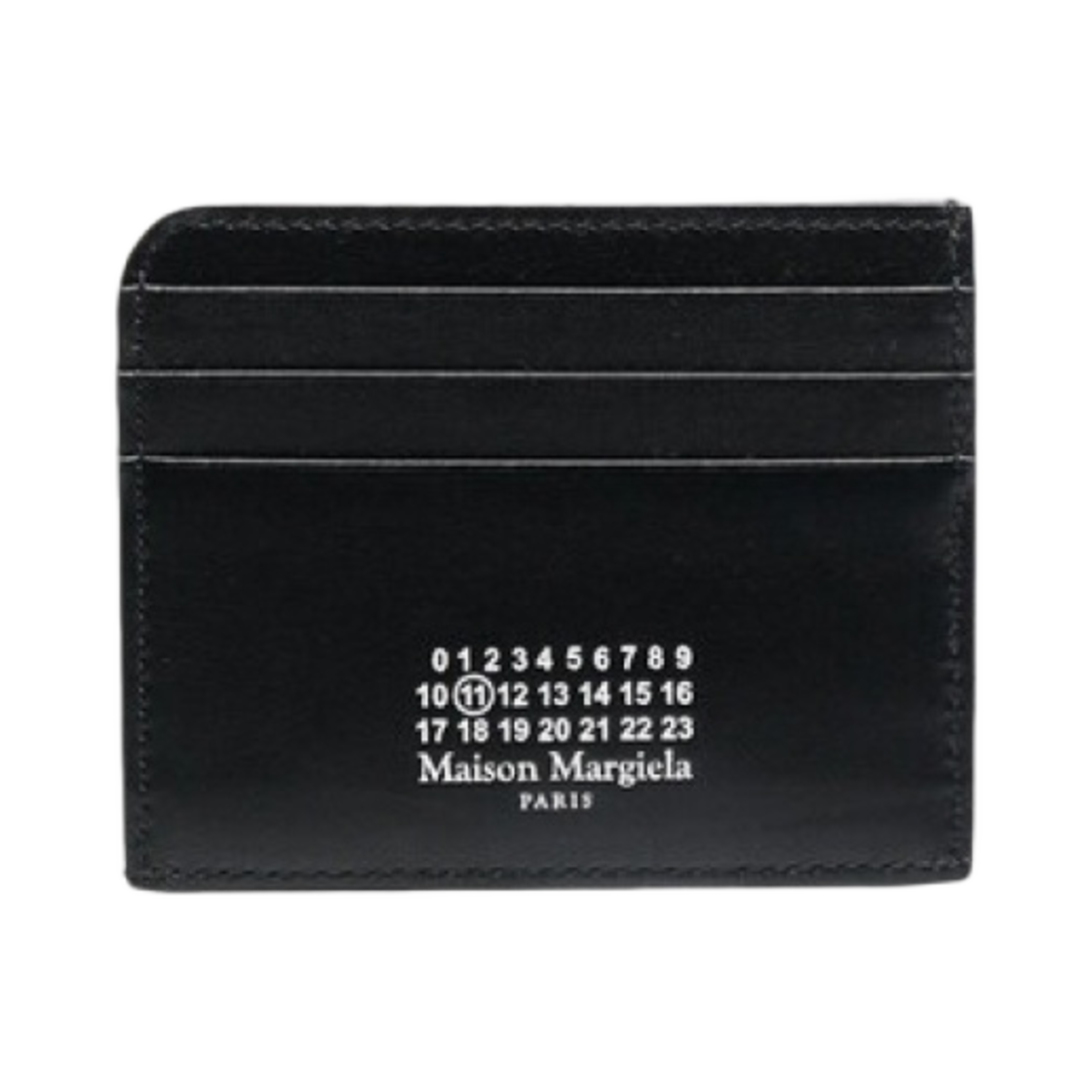 메종 마르지엘라 넘버링 로고 스무스 레더 카드 홀더 블랙