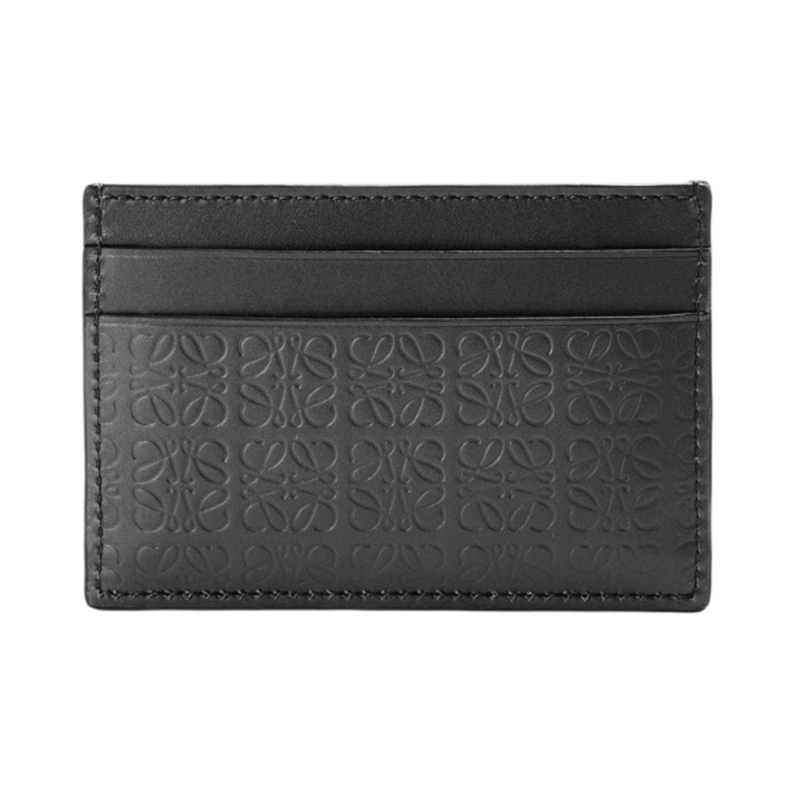 C499322X03-1100 Loewe Repeat Plain Card Holder in Embossed Silk Calfskin Black