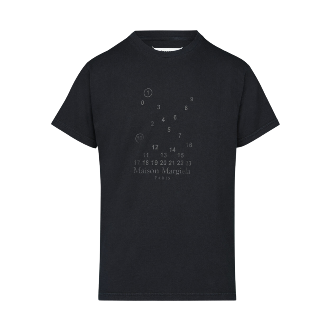 (W) 메종 마르지엘라 뉴메릭 로고 티셔츠 블랙((W) Maison Margiela Numeric Logo T-Shirt Black)