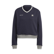 (W) Adidas x Sporty & Rich V-Neck Crew Sweatshirt Legend Ink - KR Sizing