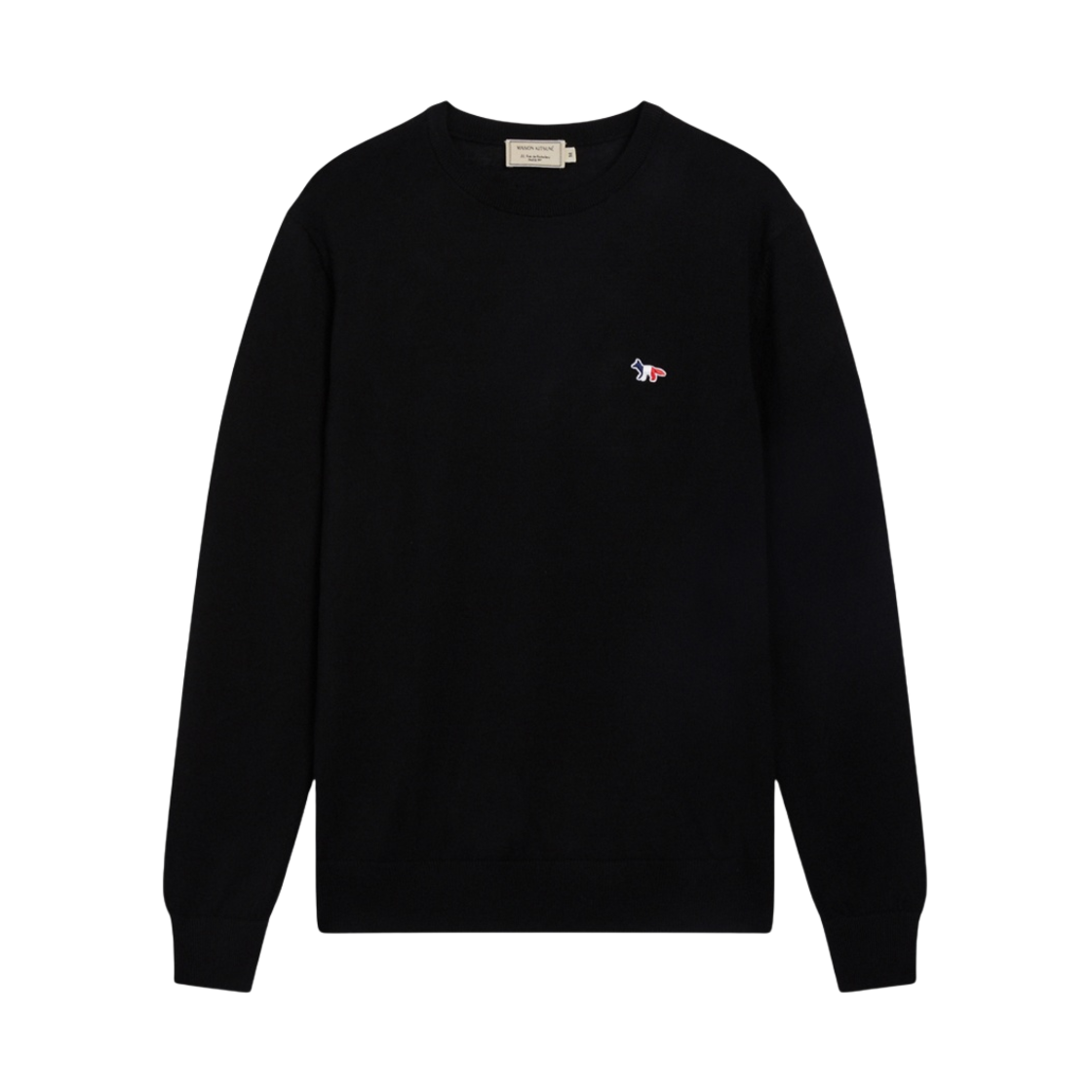 메종 키츠네 트라이컬러 폭스 패치 클래식 라운드넥 블랙(Maison Kitsune Tricolor Fox Patch Classic R-Neck Black)