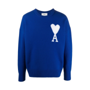 AMI de Coeur Oversize Intarsia Sweater Royal Blue - 21FW