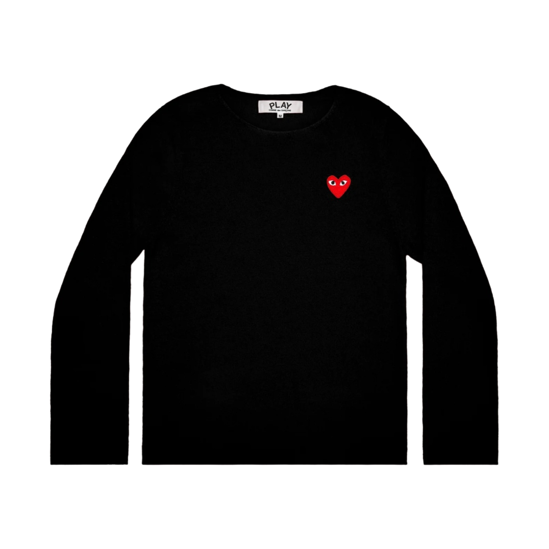 (W) 플레이 꼼데가르송 레드 하트 크루넥 스웨터 블랙((W) Play Comme Des Garcons Red Heart Crewneck Sweater Black)