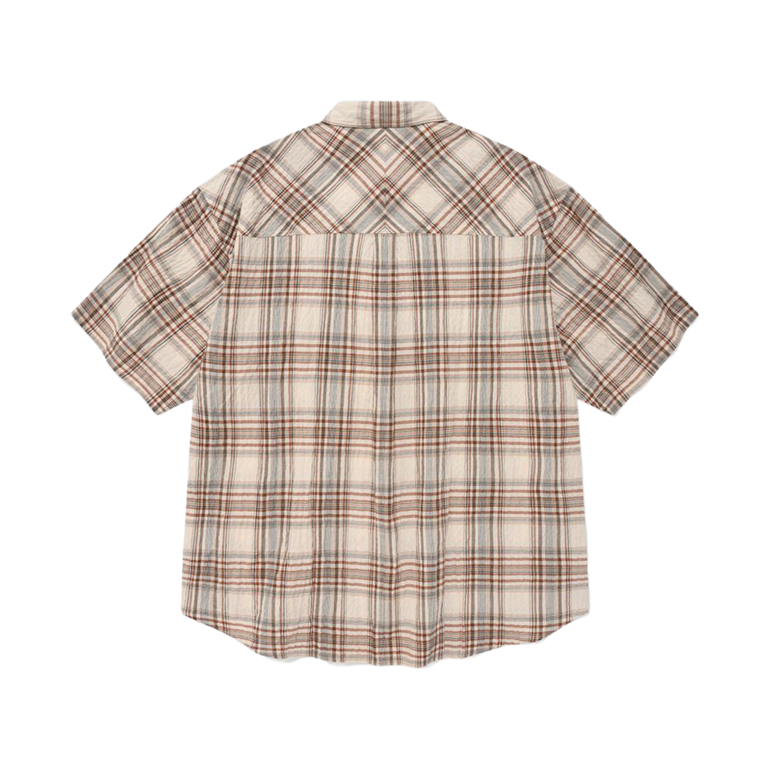 커버낫 C 로고 체크 하프 셔츠 베이지(Covernat C Logo Check Half Shirt Beige) - 2