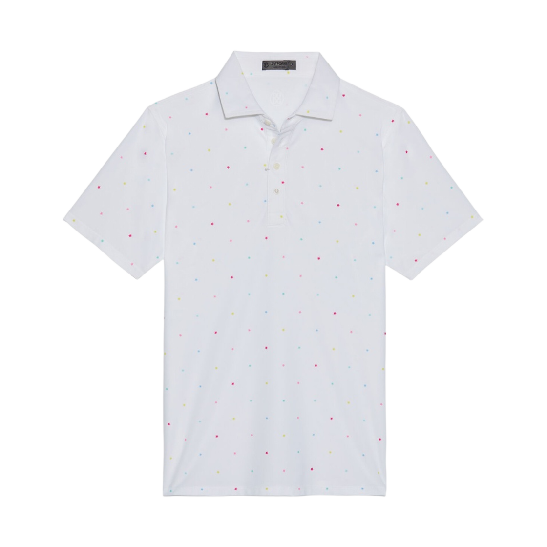 지포어 미니 스타 테크 피케 슬림핏 폴로 스노우(G/Fore Mini Stars Tech Pique Slim Fit Polo Snow)