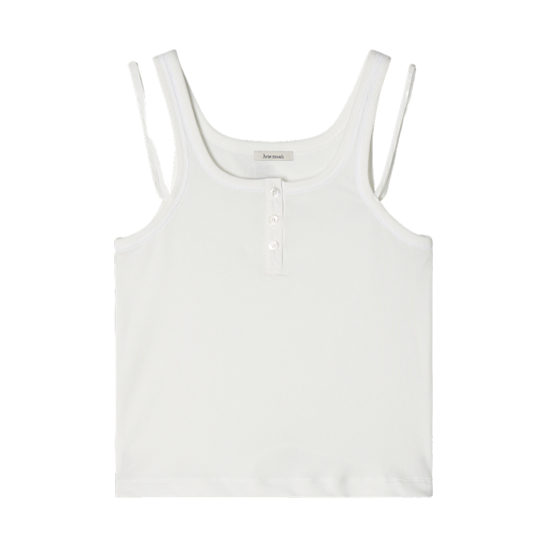 (W) 아비에무아 버튼 레이어드 슬리브리스 탑 화이트((W) Aviemuah Burton Layered Sleeveless Top White)