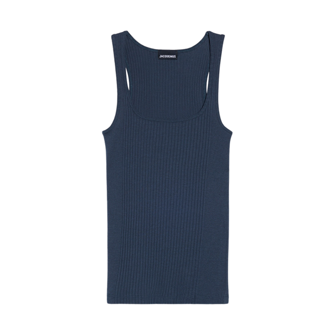 (W) 자크뮈스 르 데바듀어 카라코 립드 탱크탑 다크 네이비((W) Jacquemus Le Débardeur Caraco Ribbed Tank Top Dark Navy) - 1