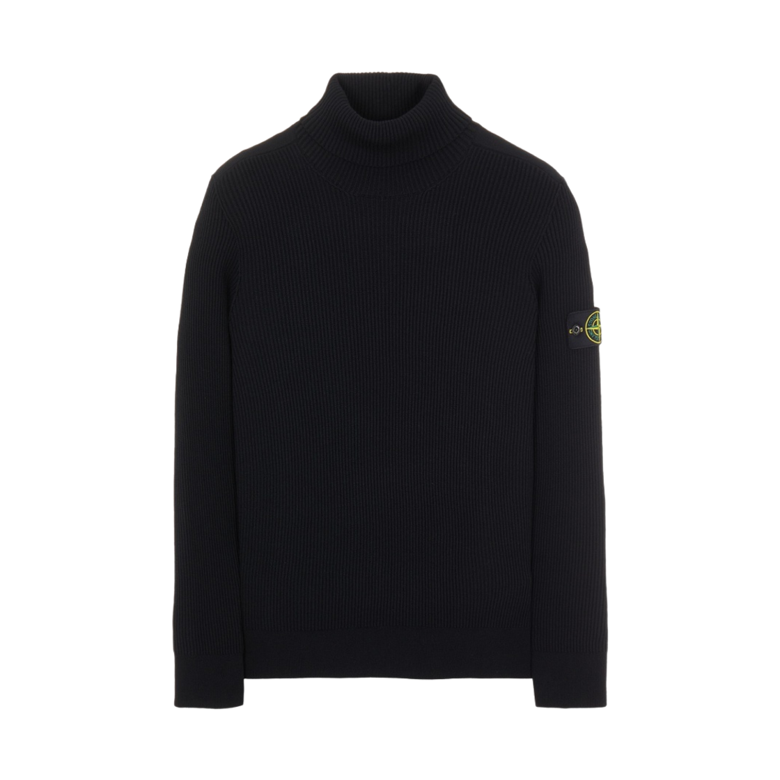 7515525C2-V0029 Stone Island 525C2 Full Rib Pure Wool Turtleneck Knit Black - 21FW