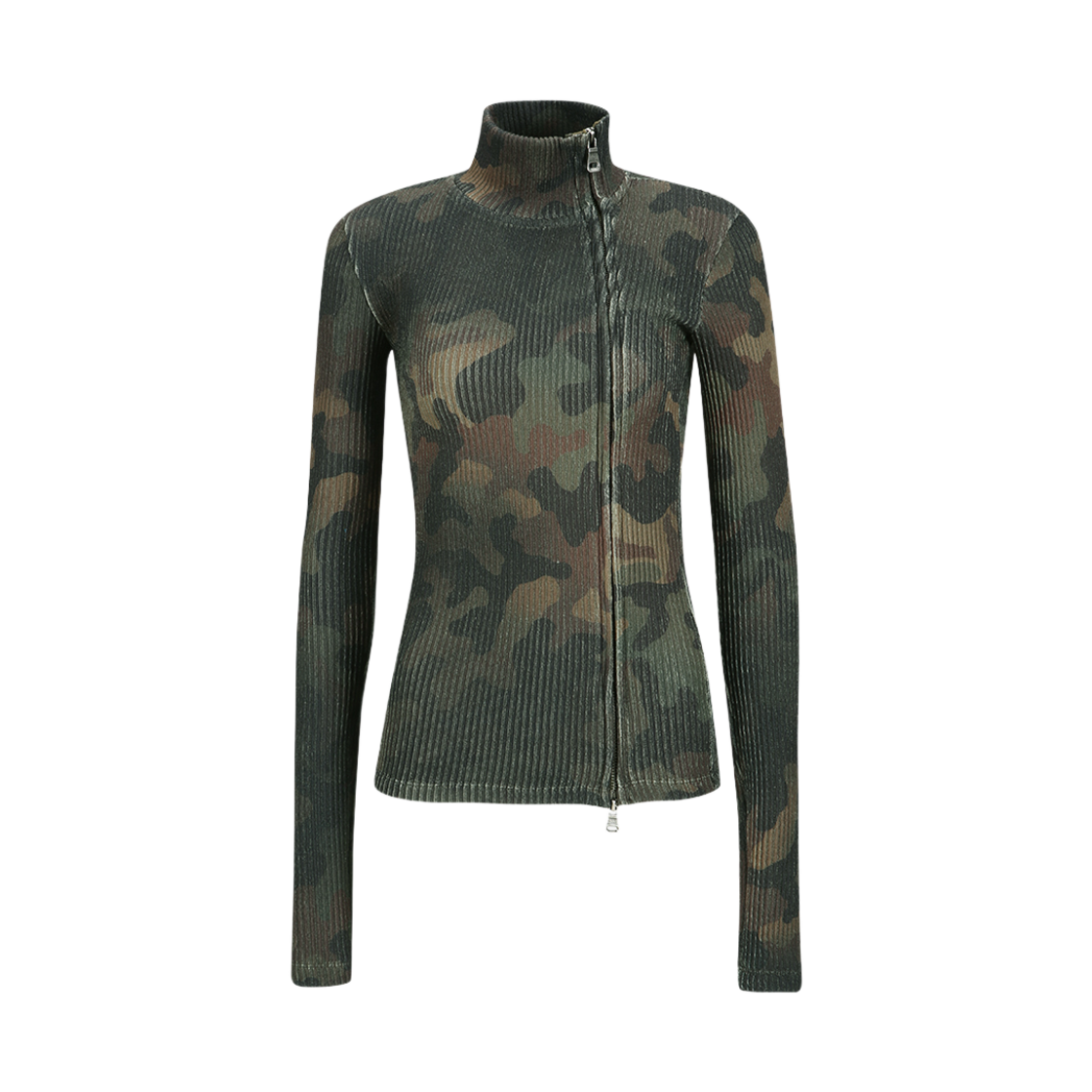 atb1188w(KHAKI) ADSB Andersson Bell Women Camouflage Printed Knit Top Khaki