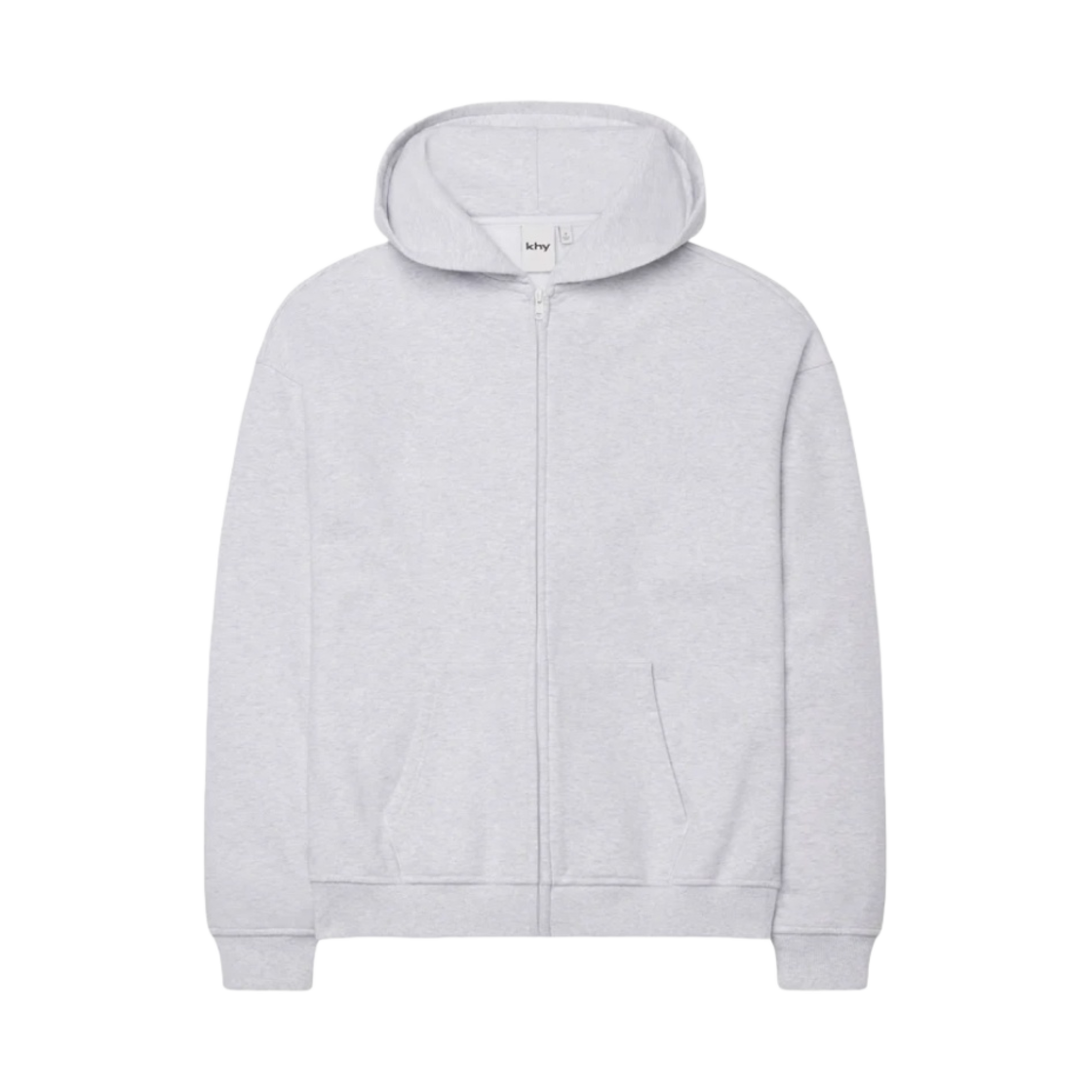 (W) 카이 플리스 오버사이즈 후드 집업 라이트 헤더 그레이((W) Khy Fleece Oversized Zip Hoodie Light Heather Grey) - 1