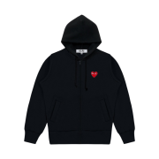 (W) Play Comme des Garcons Zip Hooded Sweatshirt Black