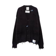 Maison Mihara Yasuhiro Cotton Brushed Knit Cardigan Black