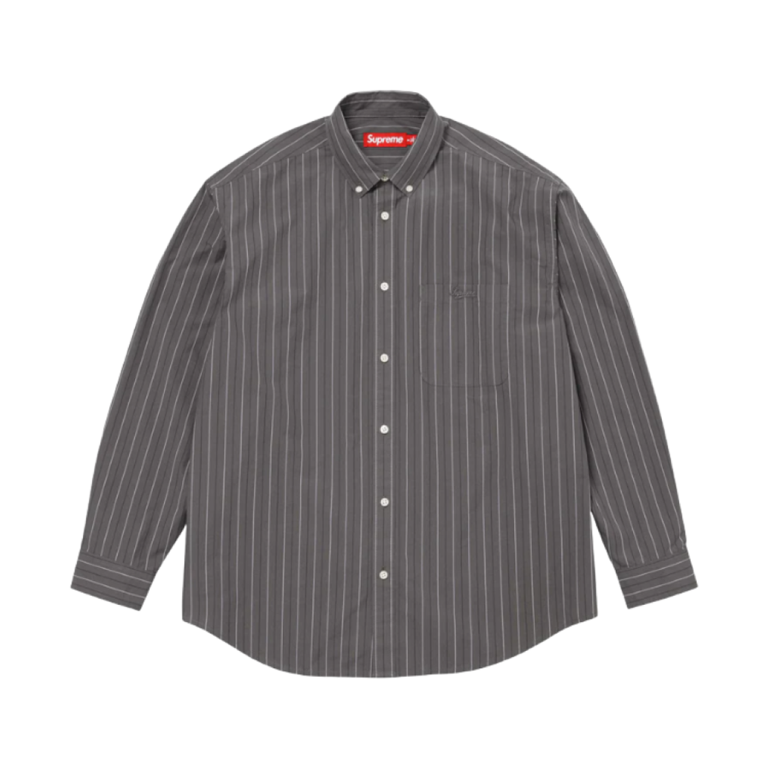 슈프림 루즈 핏 스트라이프 셔츠 그레이 - 24FW(Supreme Loose Fit Stripe Shirt Grey - 24FW) - 1