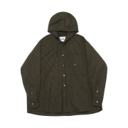 Haleine Incision Check Hooded Shirts Brwon (VT311)