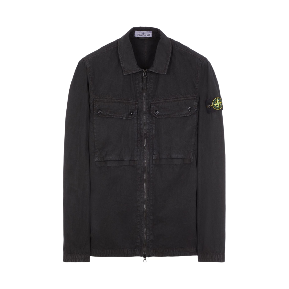 7915102WN-V0129 Stone Island 102WN Brushed Organic Cotton Overshirt Black - 23FW