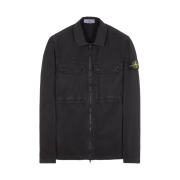 Stone Island 102WN Brushed Organic Cotton Overshirt Black - 23FW