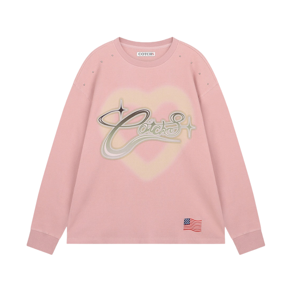카치스 러브 카치츠 와플 롱슬리브 핑크(Cotchs Love Cotchs Waffle L/S Tee Pink)