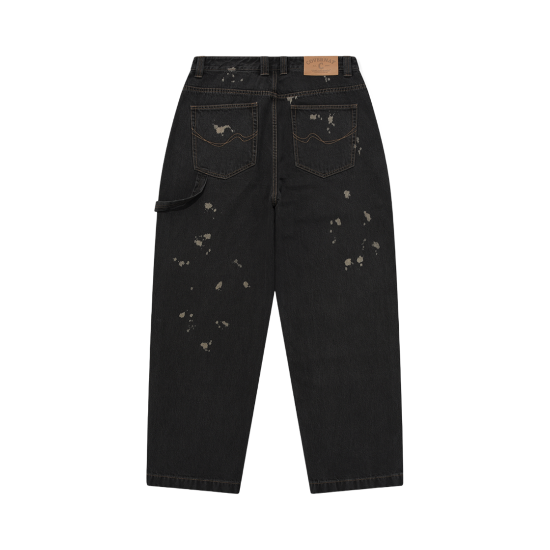 커버낫 데님 와이드 더블니 팬츠 블랙(Covernat Denim Wide Double Knee Pants Black) - 2