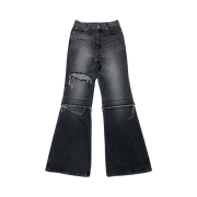 OMO Layered Flared Jean Washed Black