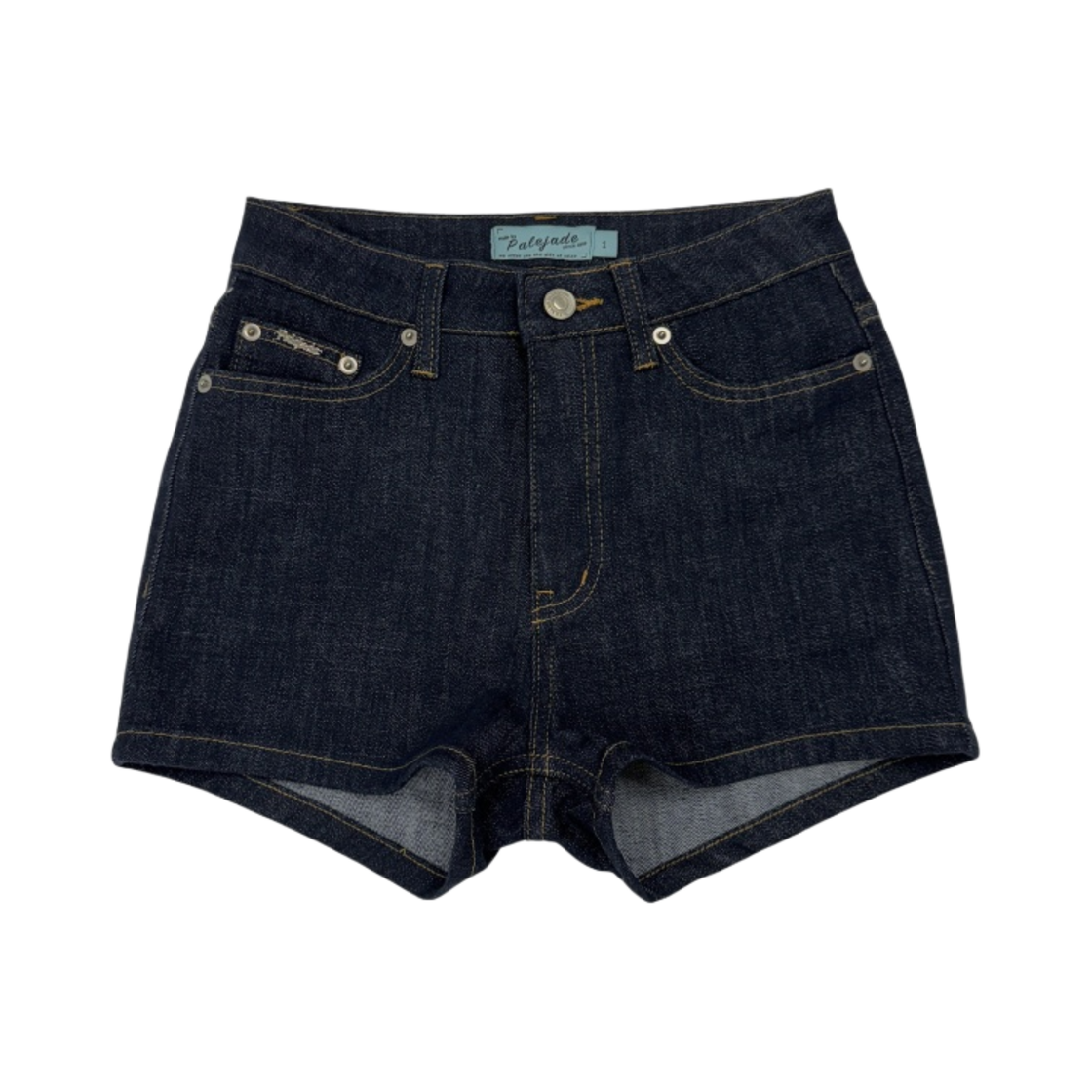 - (W) Pale Jade Non Fade Denim Shorts Indigo