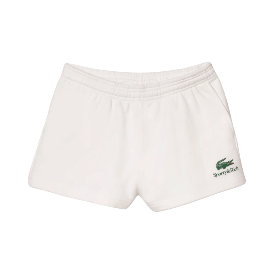 (W) 라코스테 x 스포티 앤 리치 세리프 디스코 쇼츠 파린((W) Lacoste x Sporty & Rich Serif Disco Short Farine) - 1