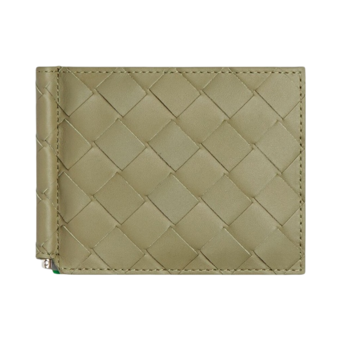 보테가 베네타 인트레치아토 빌 클립 지갑 트래버틴 패러킷(Bottega Veneta Intrecciato Bill Clip Wallet Travertine Parakeet) - 1