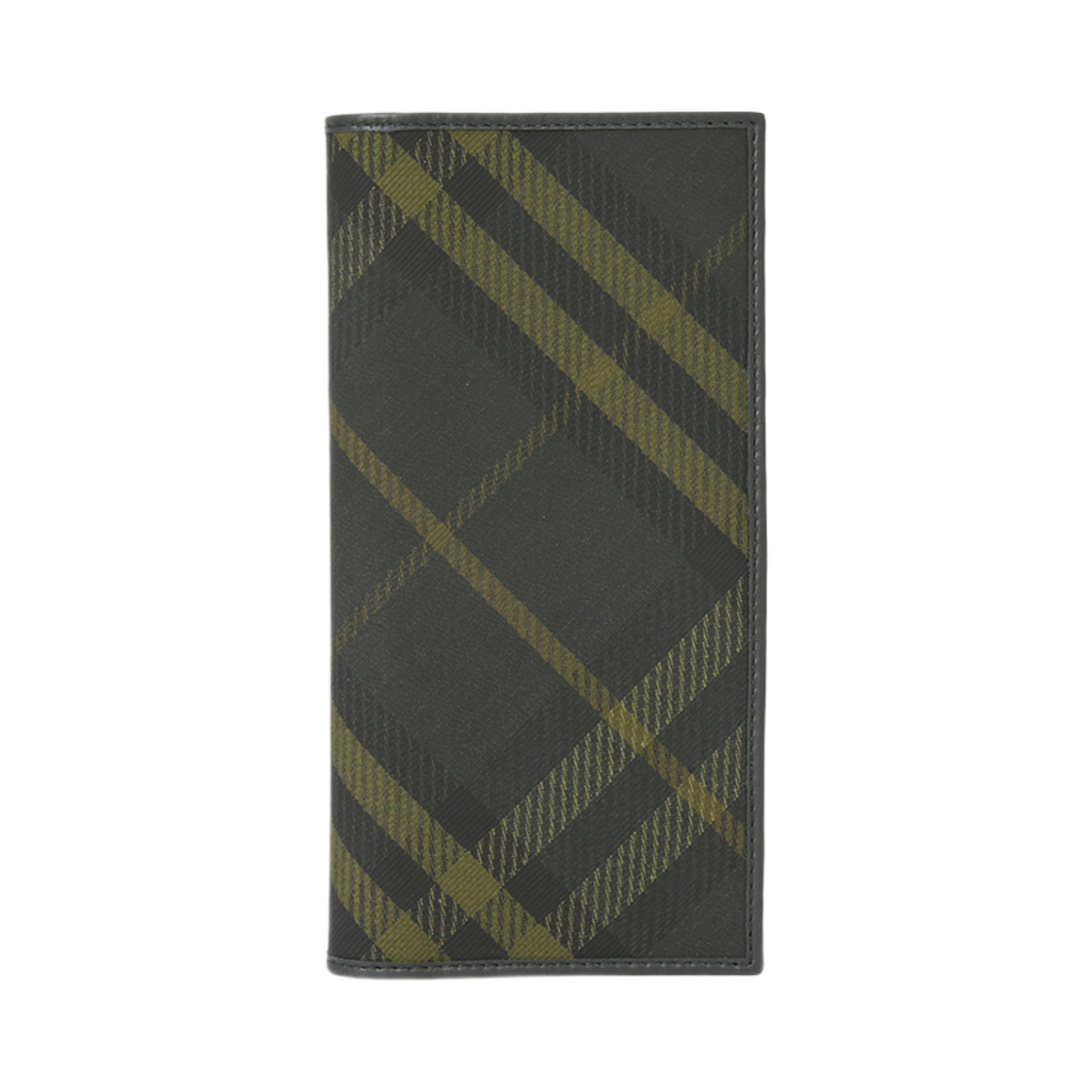 8098457 Burberry Check Long Wallet Khaki