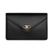 Celine Wallet on Chain Maillon Triomphe in Shiny Calfskin Black