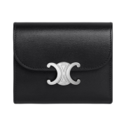 Celine Card Holder Cuir Triomphe in Shiny Calfskin Black